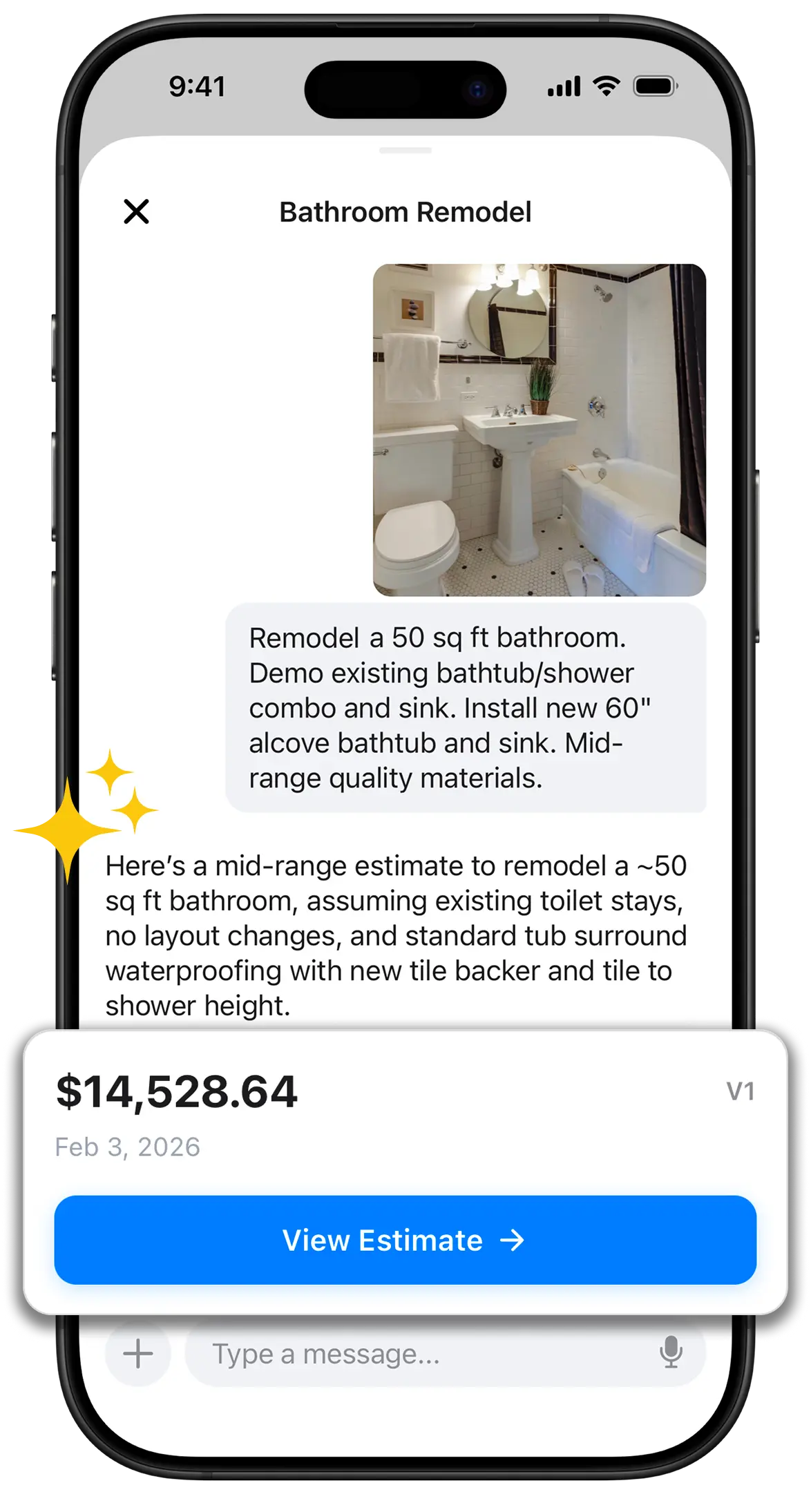 Estimio app - Describe the Job